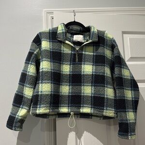 American Eagle Crop Sherpa Quarter Zip